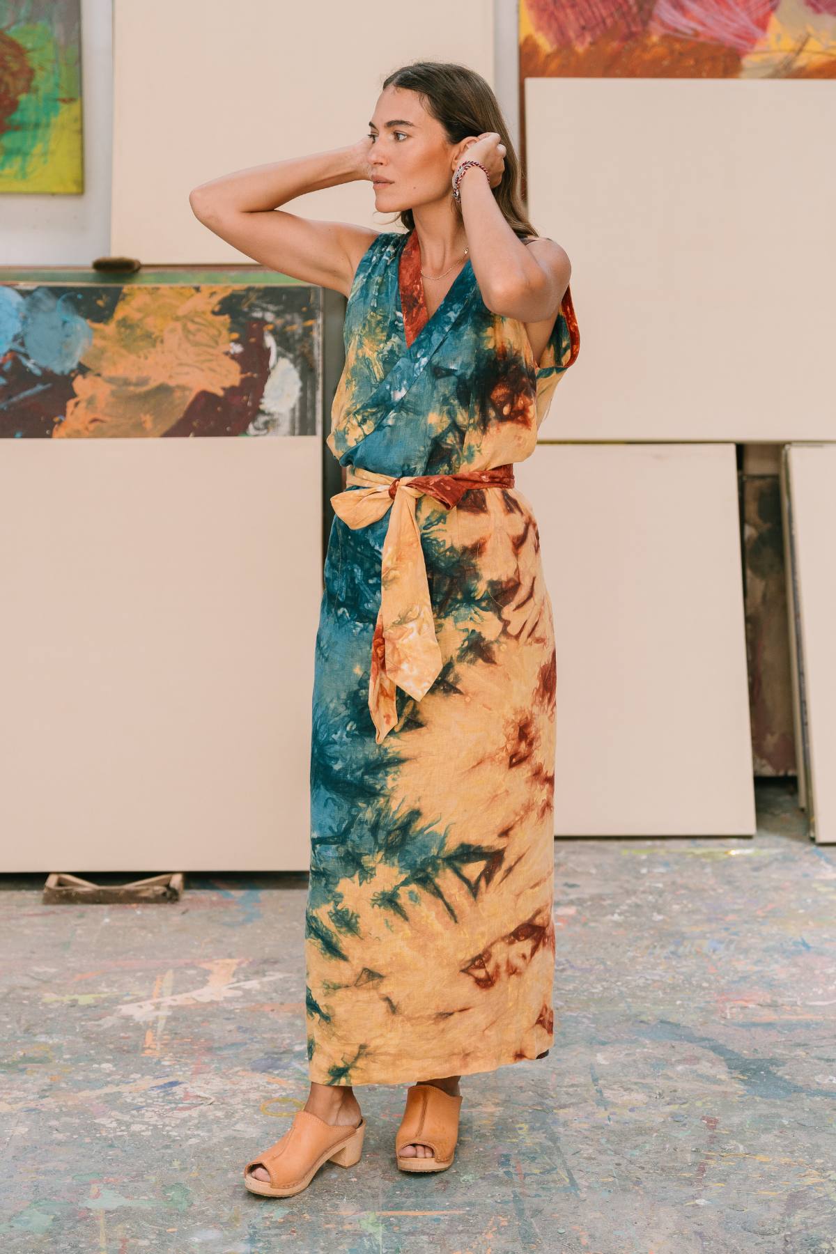 Dharma Gown Sleeveless | Mahashivrati Botanical Dye | Handmade in Bali