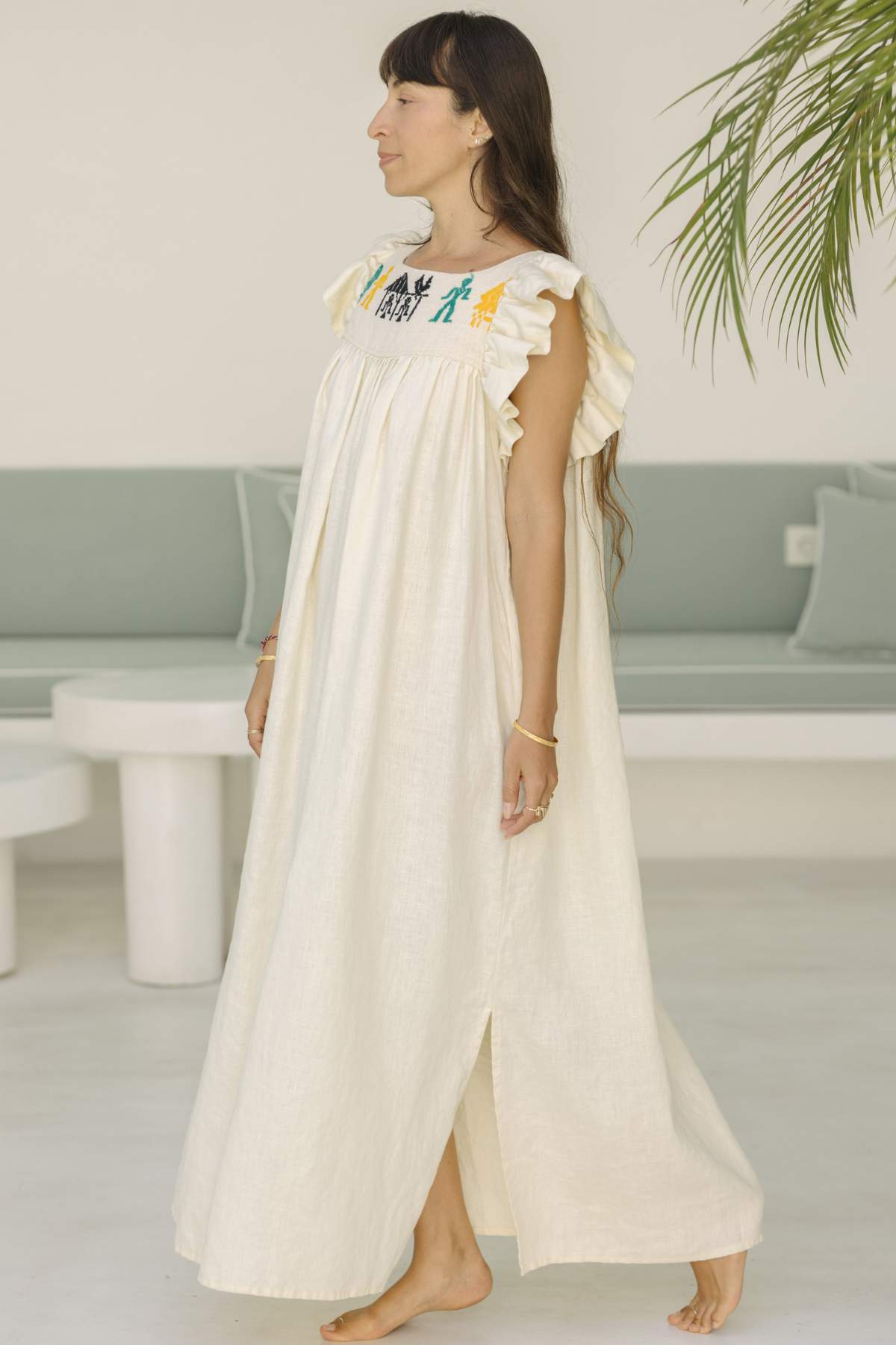 Myrah Gown Linen x Ikat Moonlight - PR