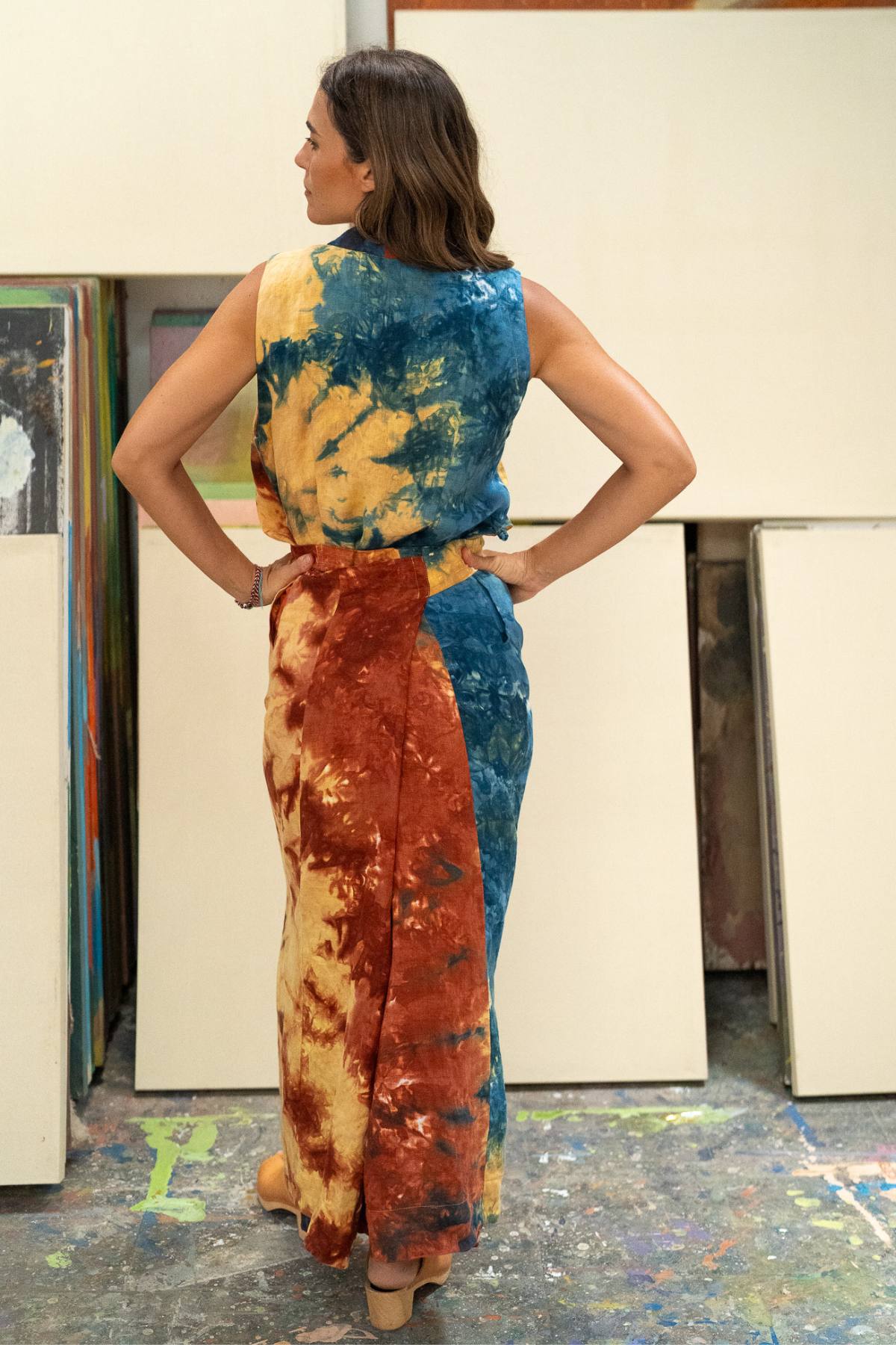 Dharma Gown Sleeveless | Mahashivrati Botanical Dye | Handmade in Bali
