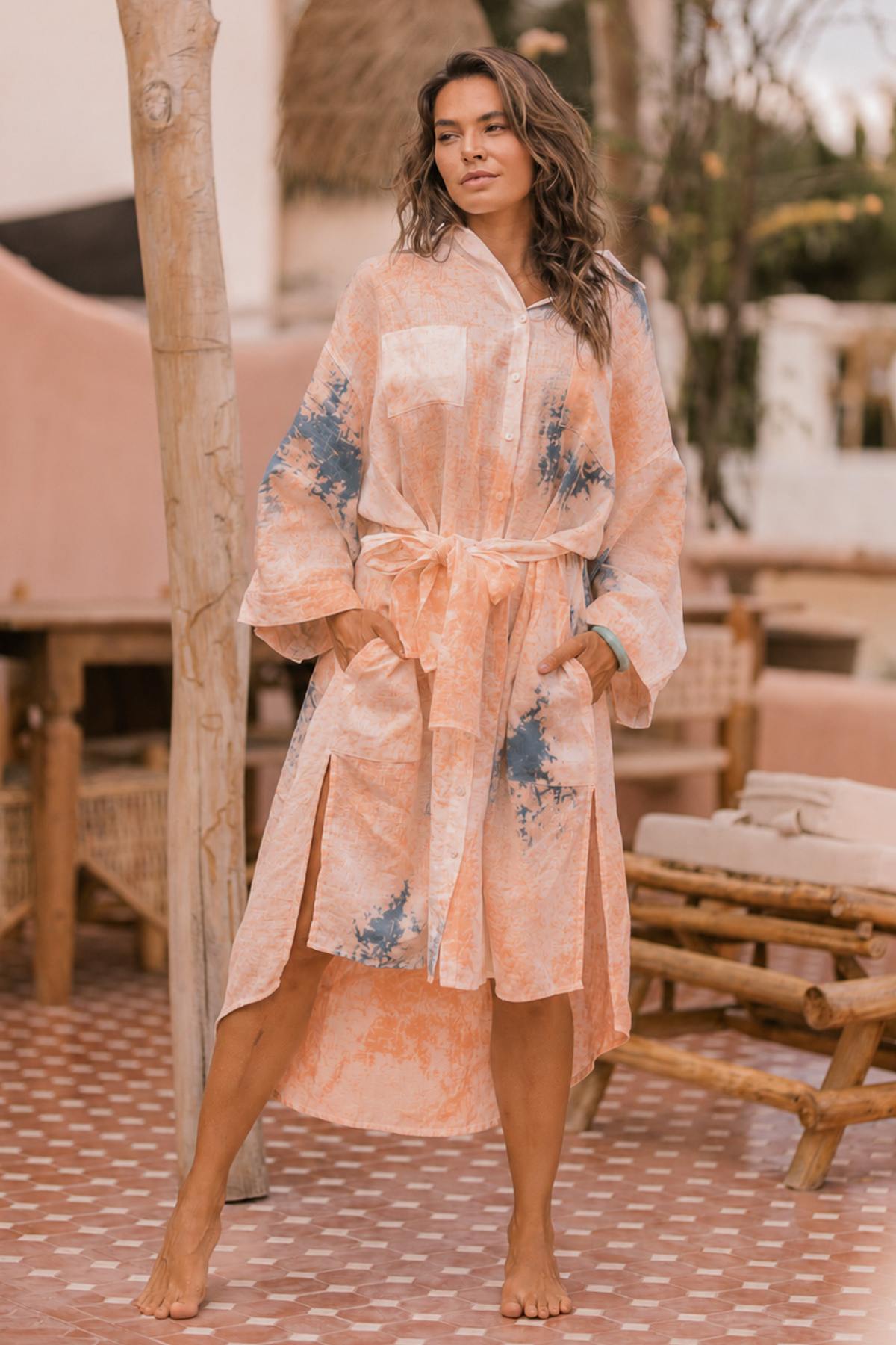 Uluwatu Sunset Nidra Duster (Full Length Linen)