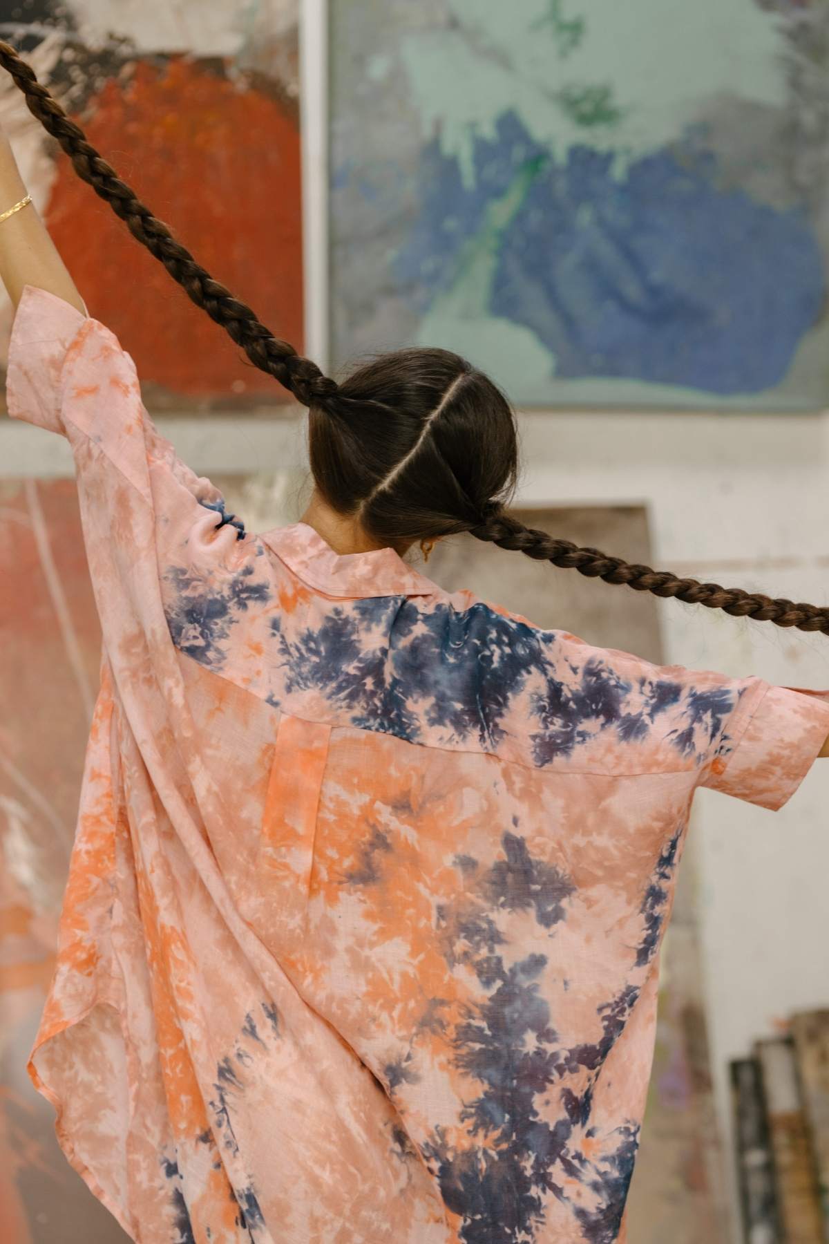 Uluwatu Sunset Sky Linen Suka Button Down Long Top