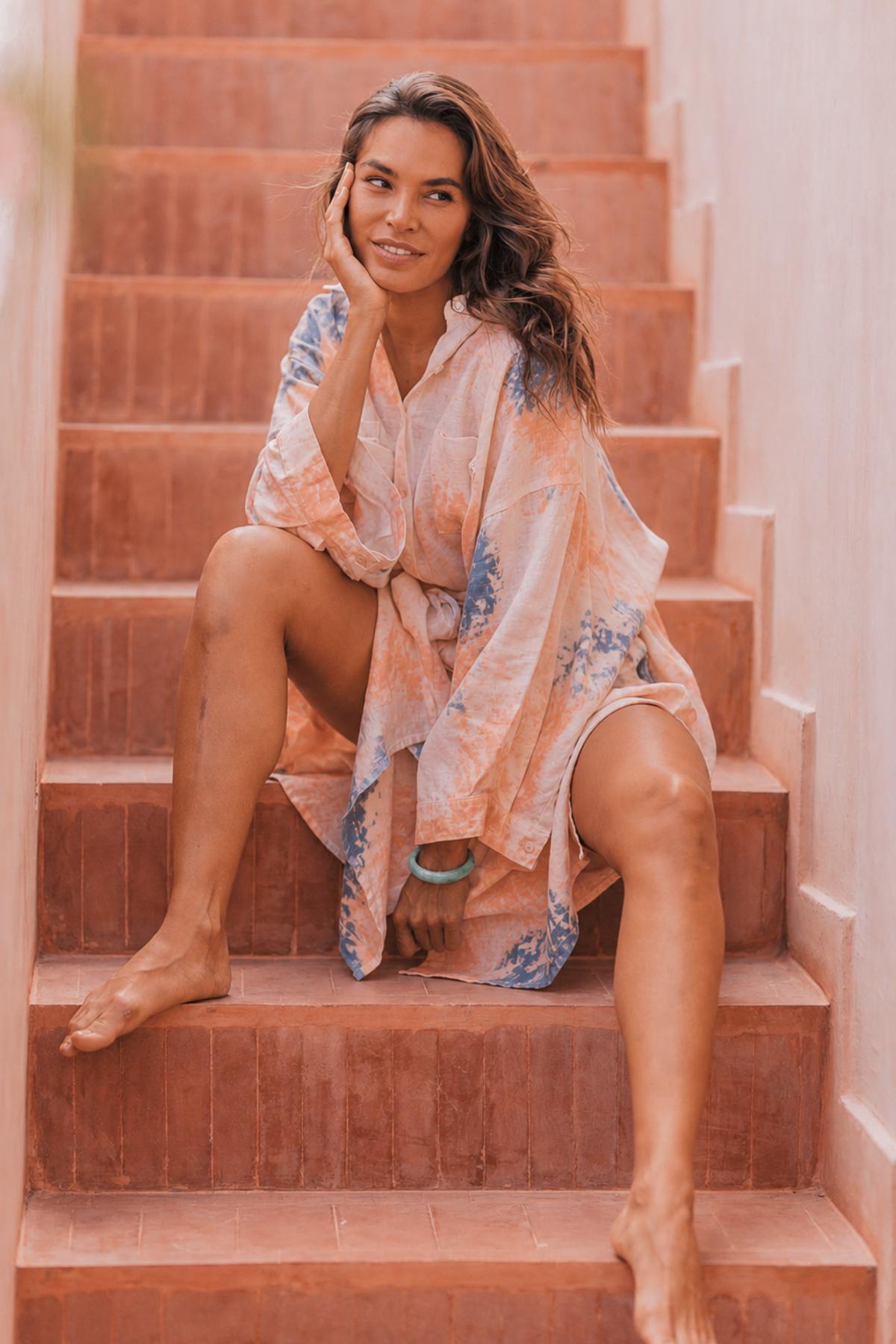 Uluwatu Sunset Nidra Duster (Full Length Linen)