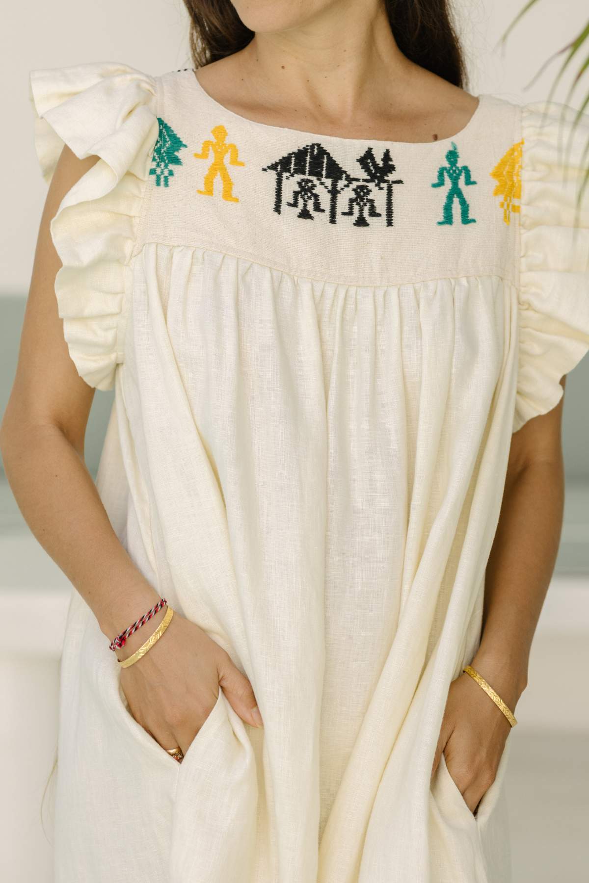 Myrah Gown Linen x Ikat Moonlight - PR