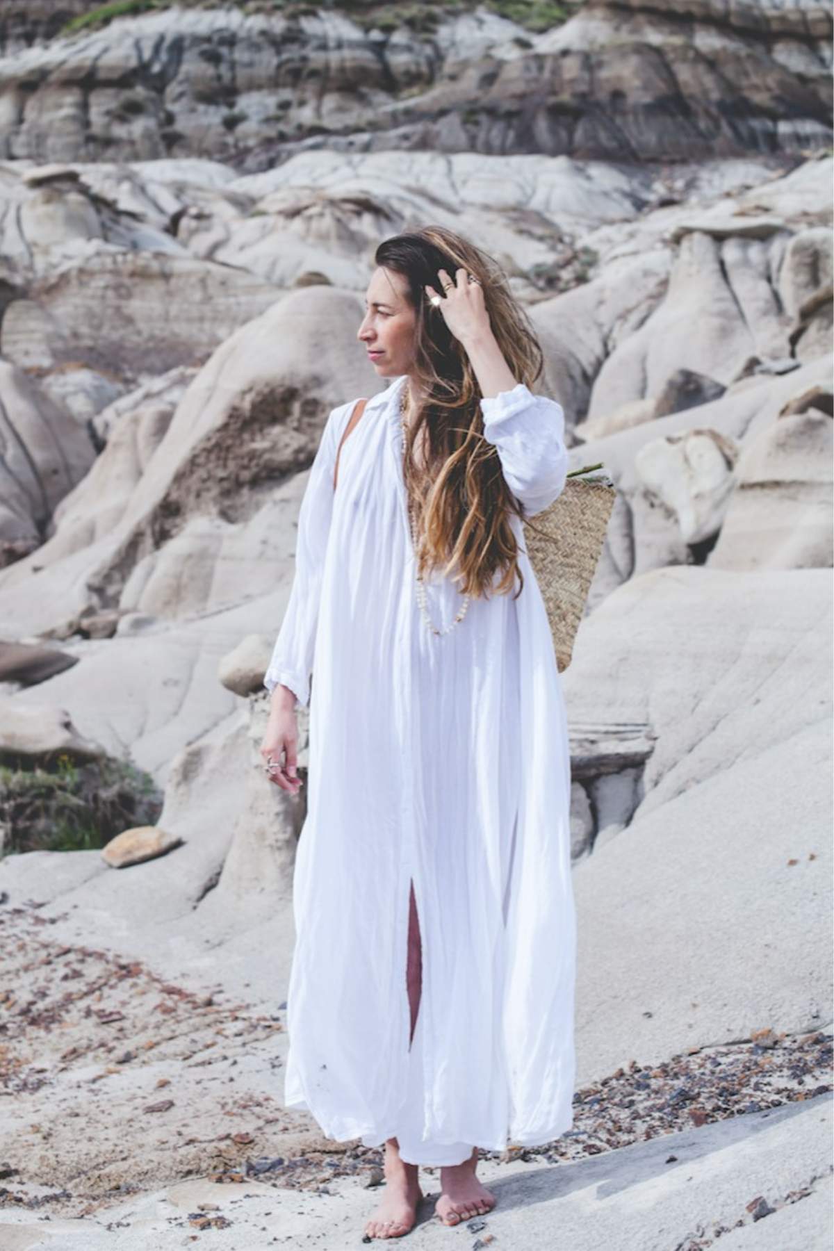 Kundalini Gown Original Bamboo Rayon - White (BGN)