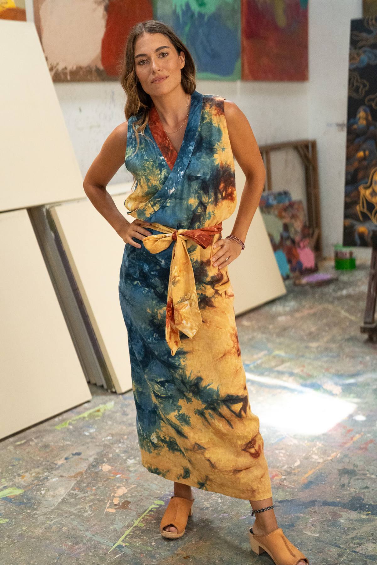 Dharma Gown Sleeveless | Mahashivrati Botanical Dye | Handmade in Bali