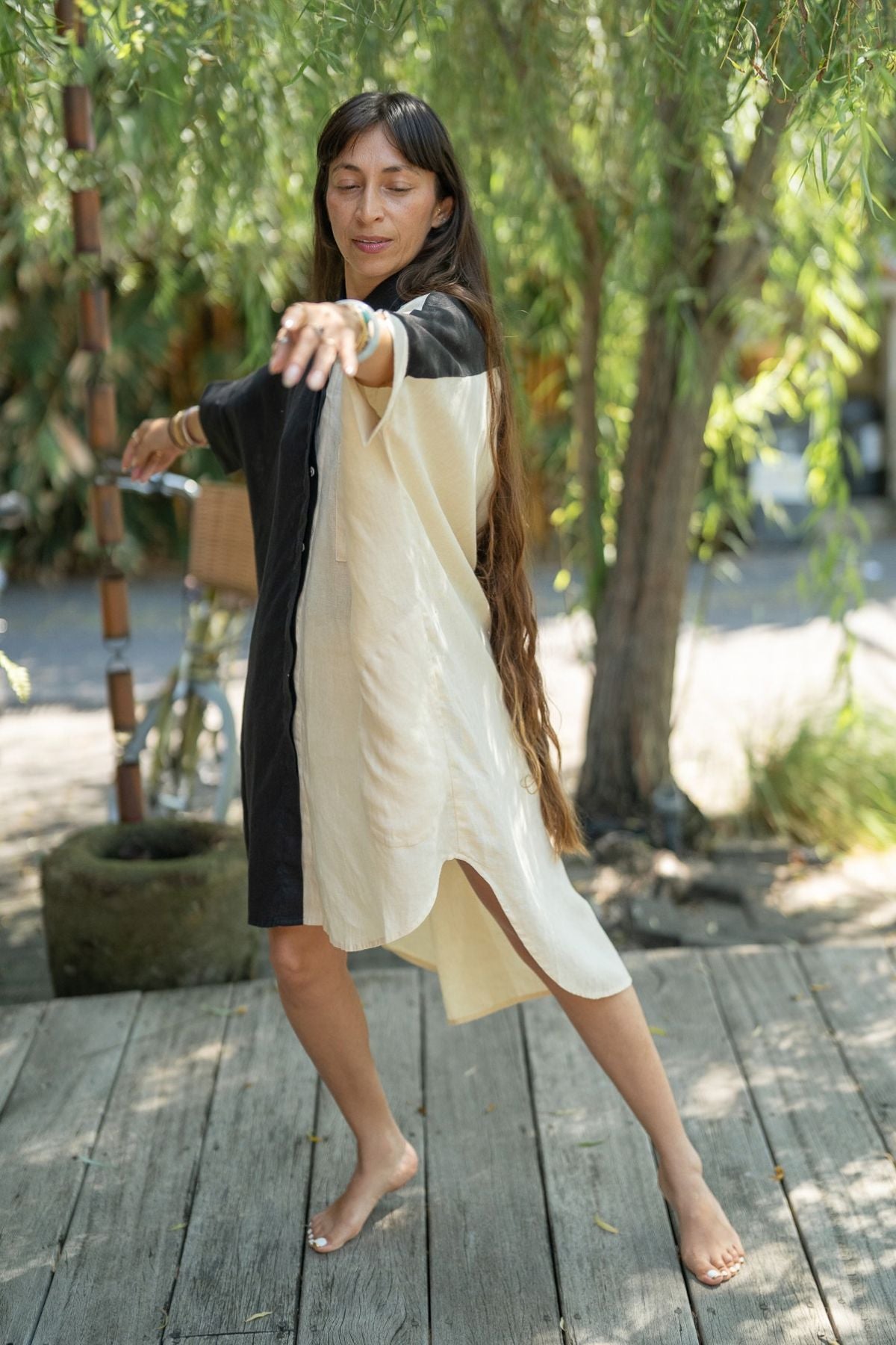 Suka Conjunto de lino con botones - OF