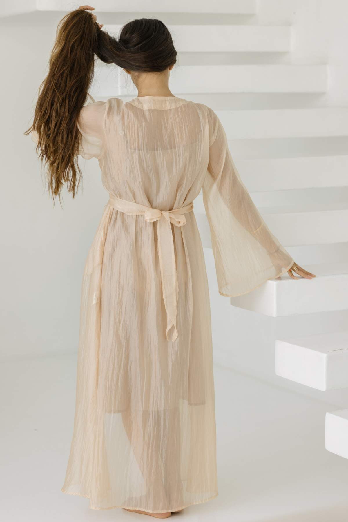 Infinity Robe Sheer Silk, Nude Lotus - PR