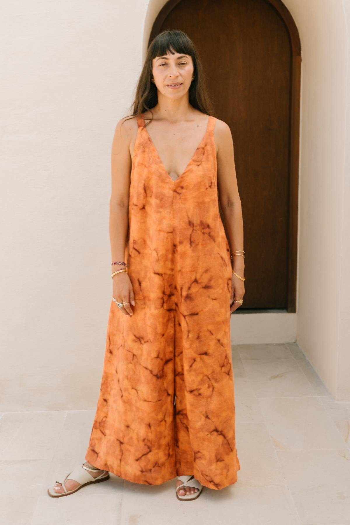 べびわんさま　Hussein charayan jumpsuit Kundalini Playsuit Botanical · Hand-Dyed Linen Jumpsuit from Bali