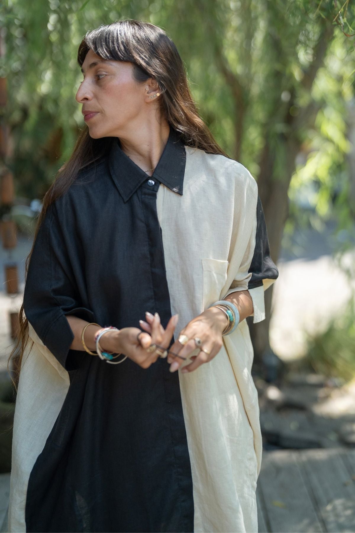 Suka Conjunto de lino con botones - OF