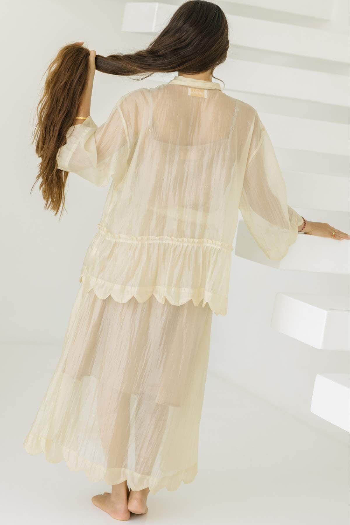 Ophilia Top & Skirt - Set Optional, Sheer Silk, Moonlight - PR