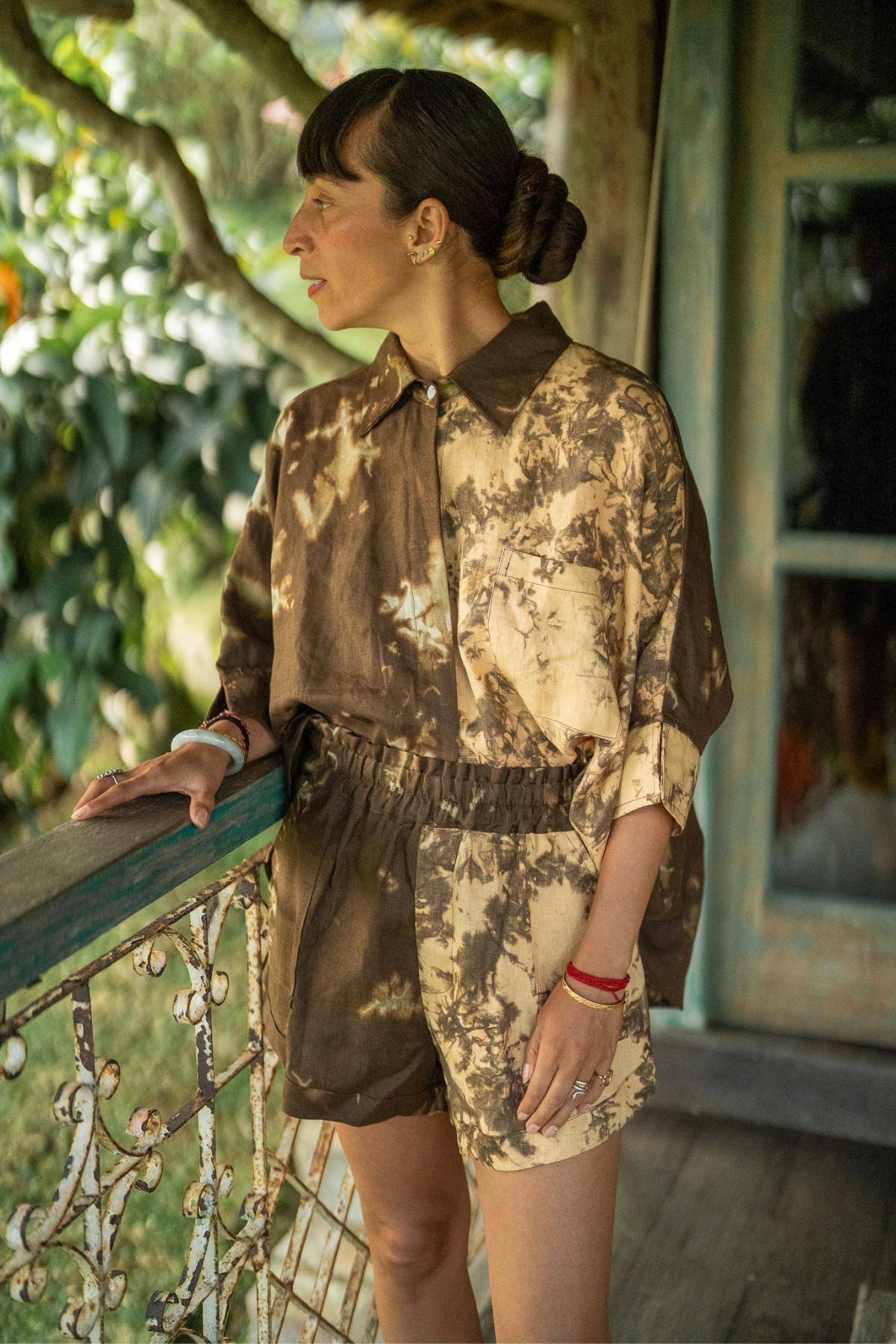 Botanical linen set Bali — Myrah Penaloza Suka Set in Tierra, OEKO-TEX certified