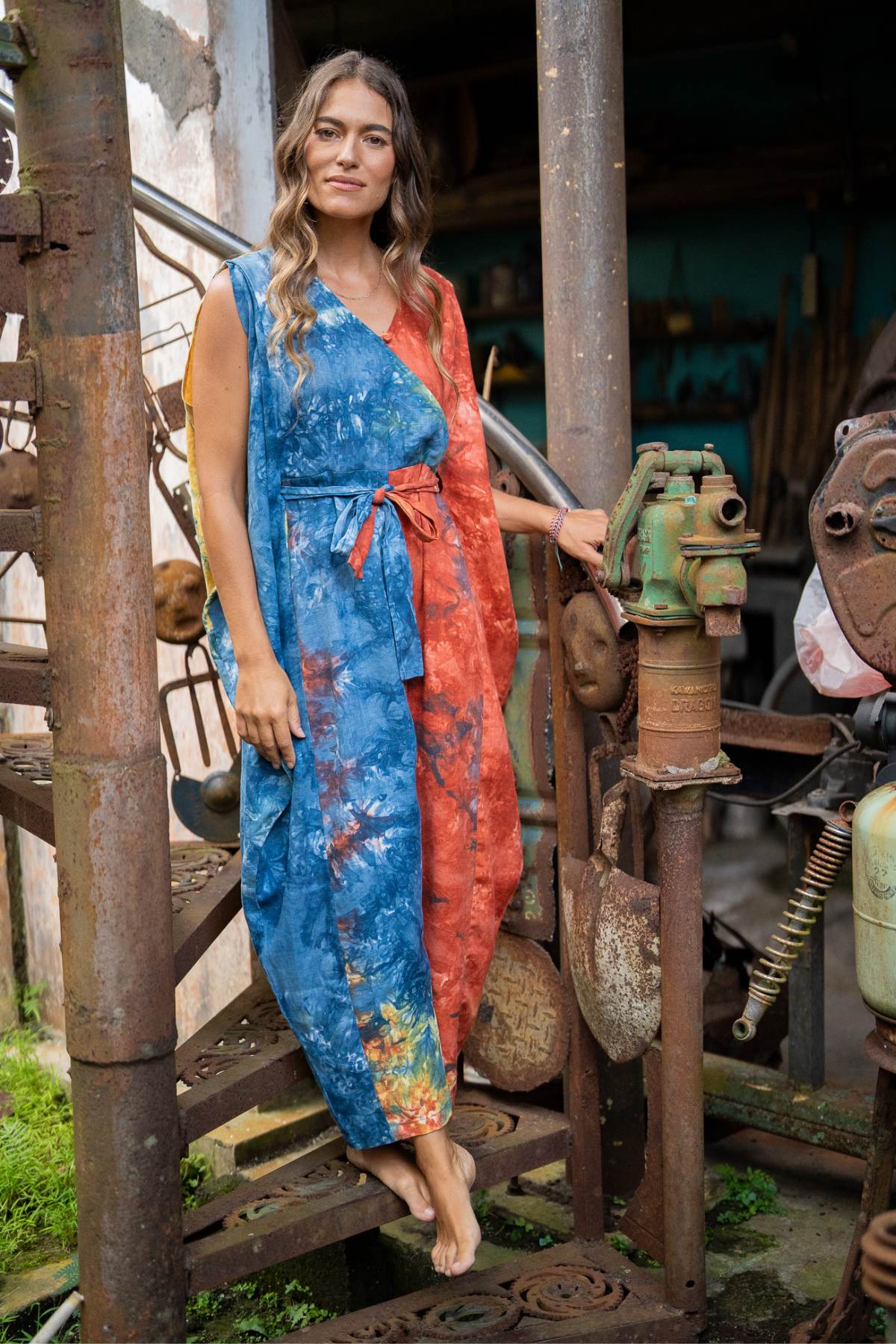 Kuan Yin Playsuit Mahashivrati · Botanical Hand-Dyed French Linen
