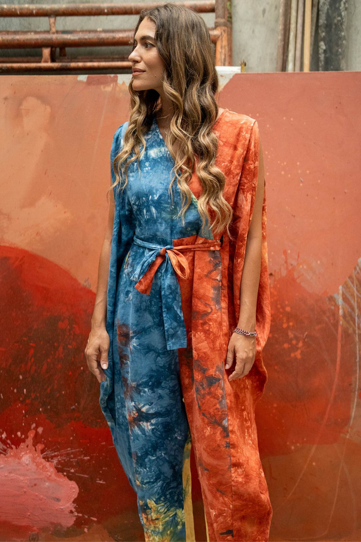 Kuan Yin Playsuit Mahashivrati · Botanical Hand-Dyed French Linen