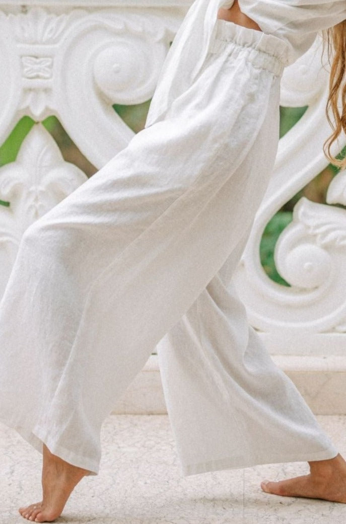 Catalan Pant 100% Linen (Available in White or Black)