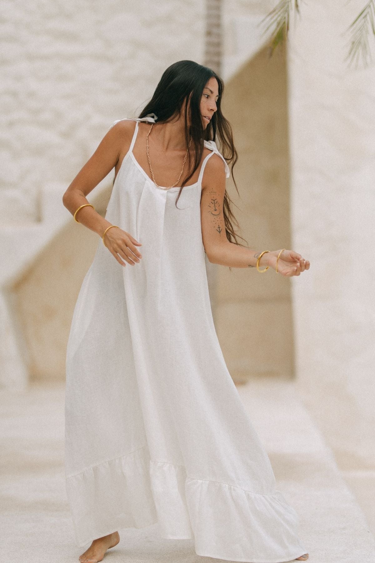 Maiden Gown (100% Linen, Off White)