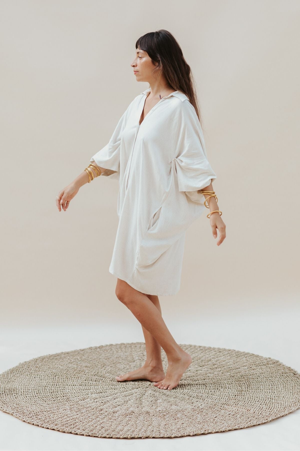 Origami Gown - Natural Linen / Rayon