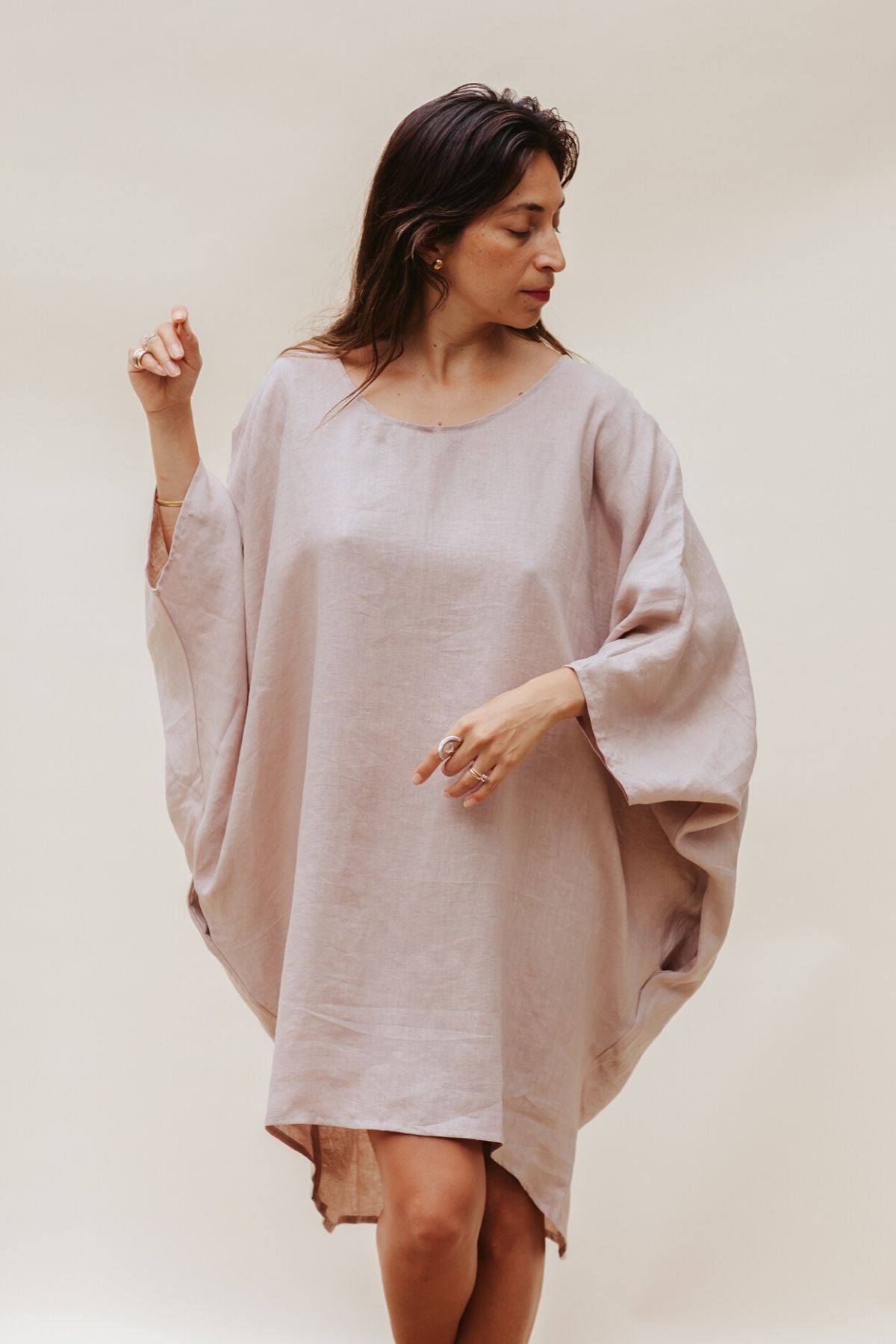 Royal Lavender Butterfly Tunic (100% Linen, Limited Spring Edition)