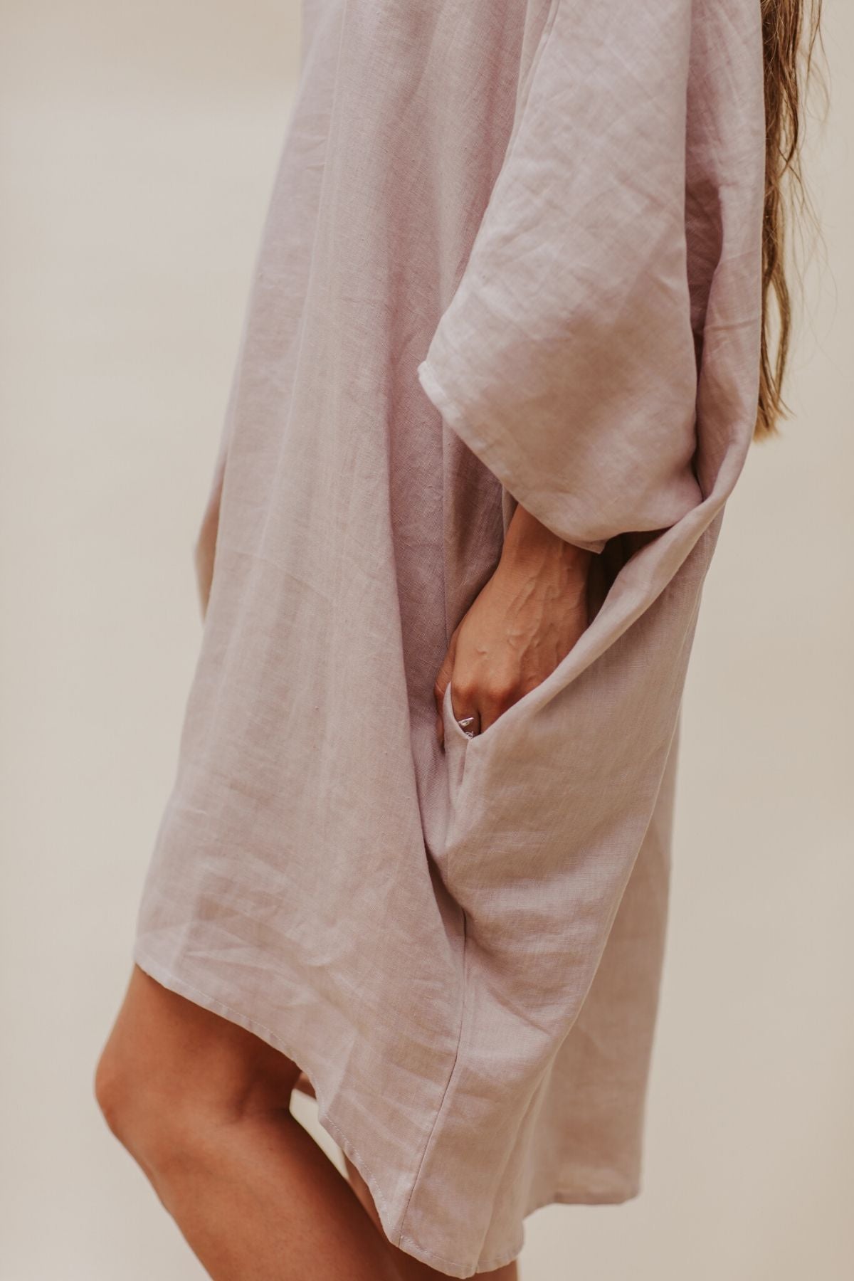 Royal Lavender Butterfly Tunic (100% Linen, Limited Spring Edition)